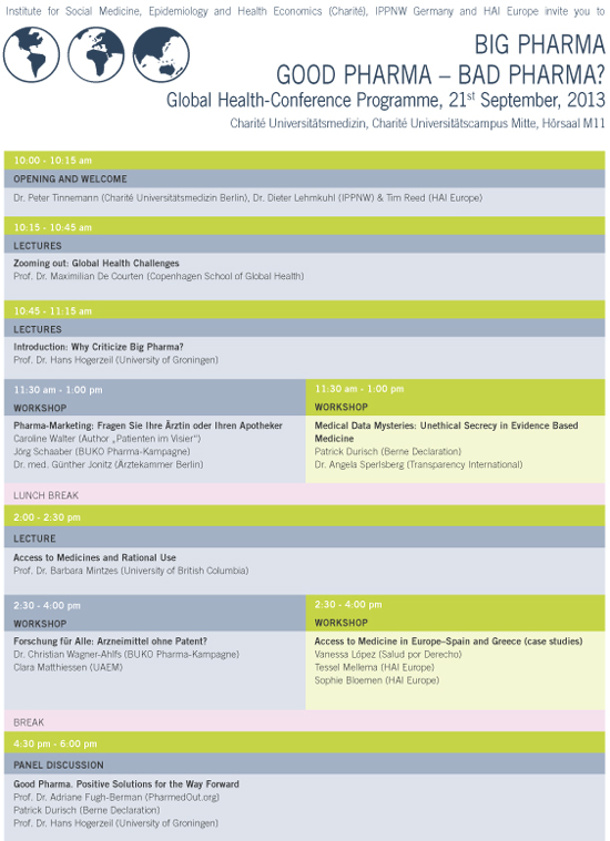 Global Health Conference 2013 Programme